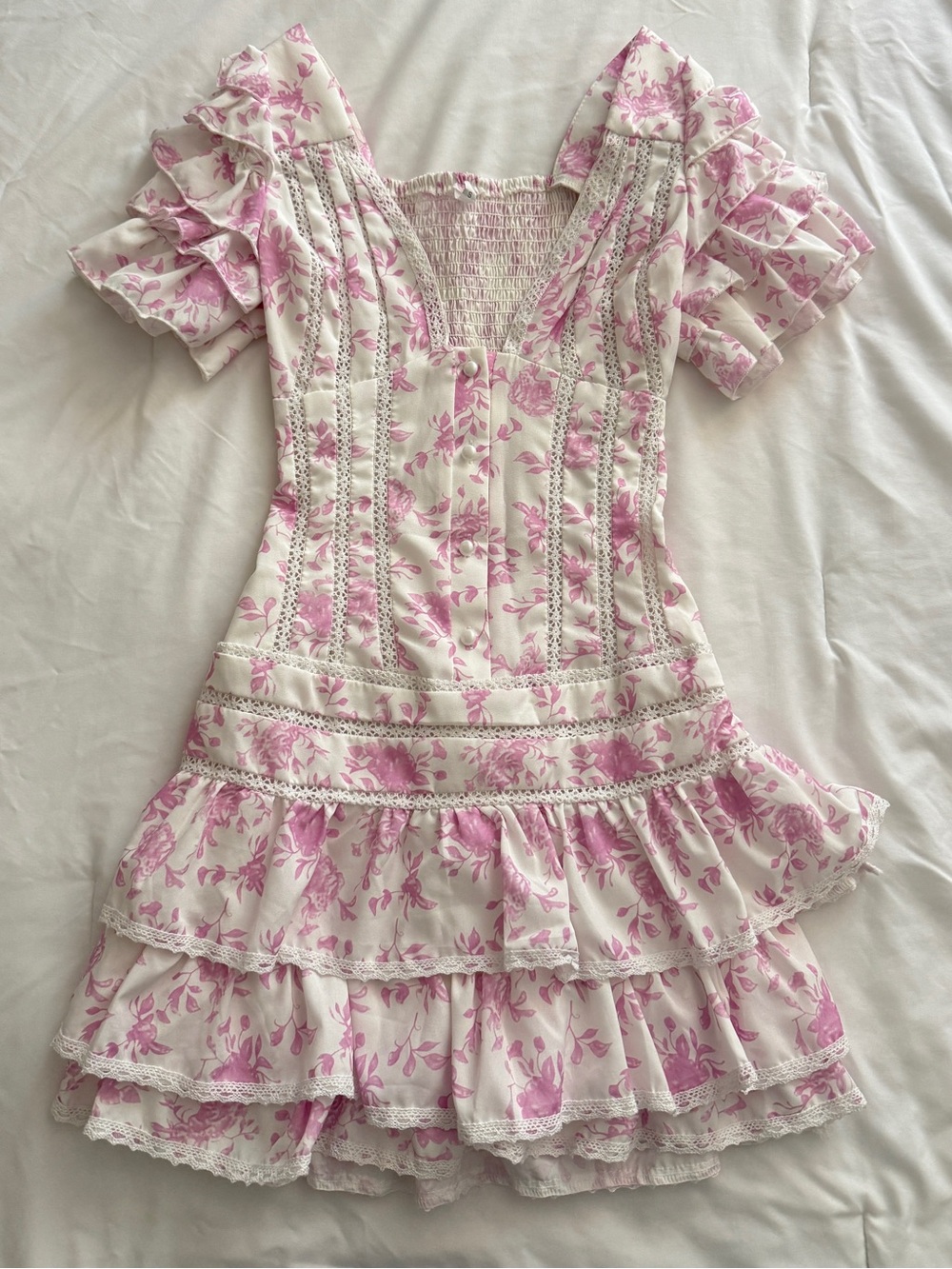 Floral Mini Ruffle Dress - Picture 2 of 4